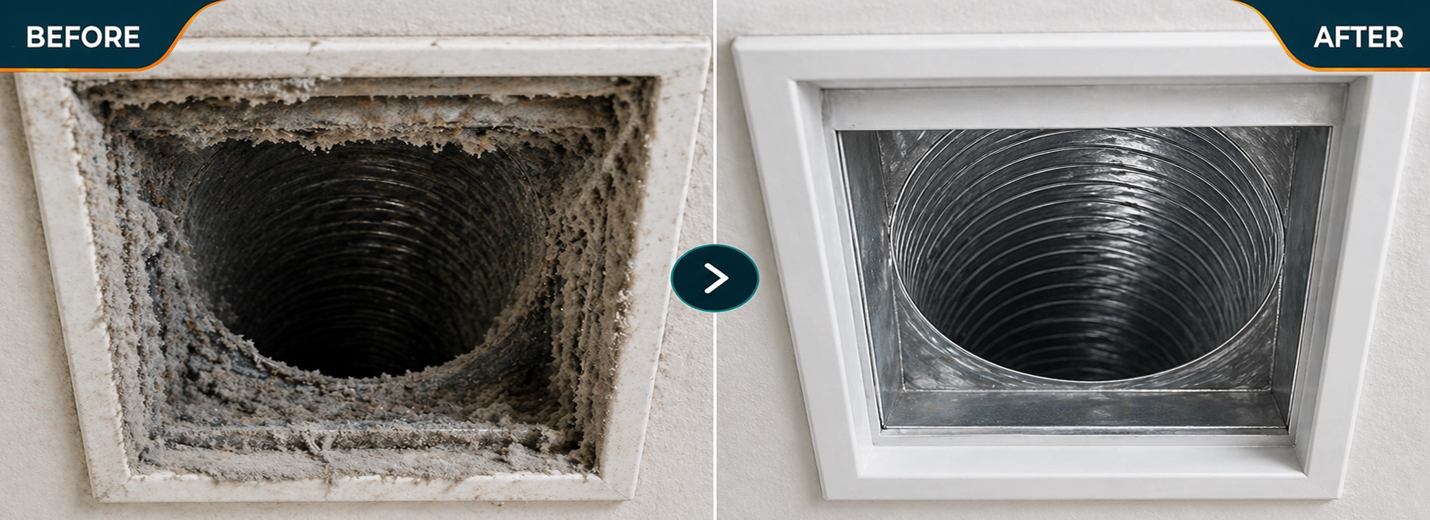 Air vent Spring Texas - Before & After cleaning