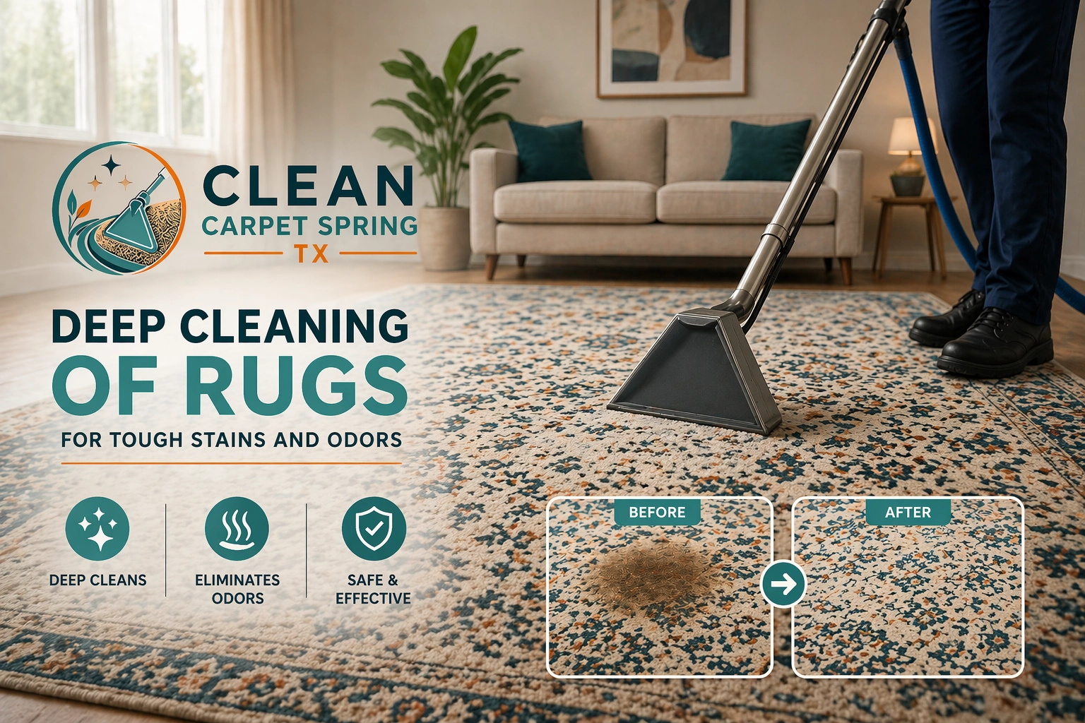 Deep Cleaning of Rugs for Tough Stains and Odors