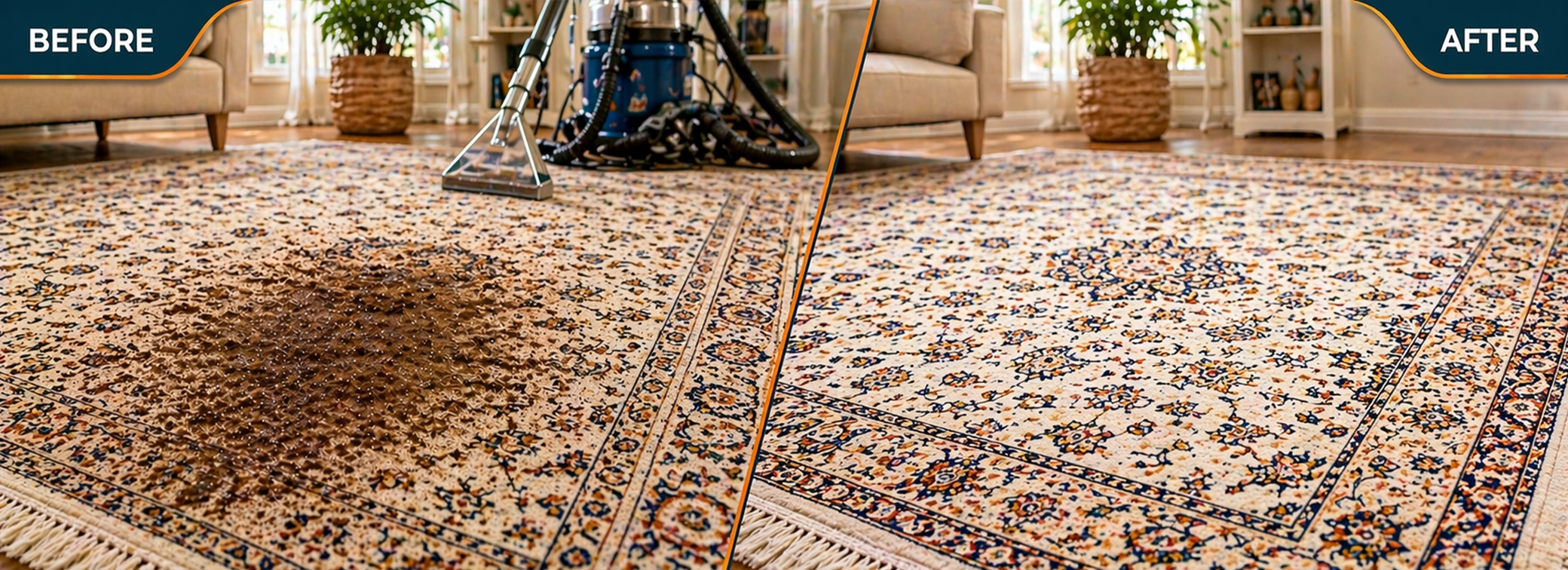 Rug cleaning - Before & after cleaning