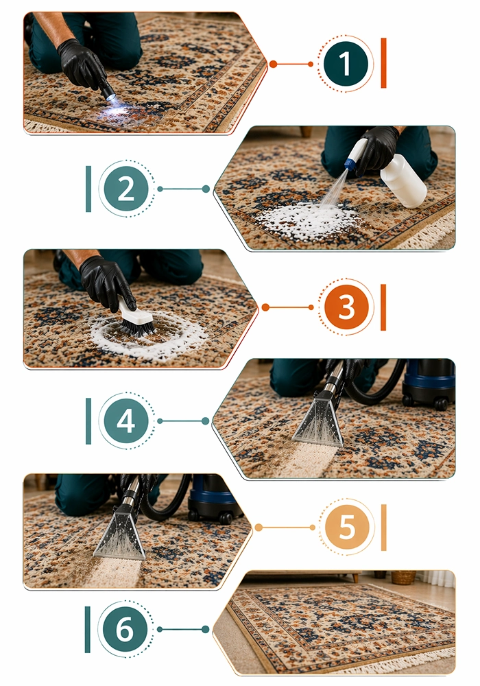 Rug cleaning steps