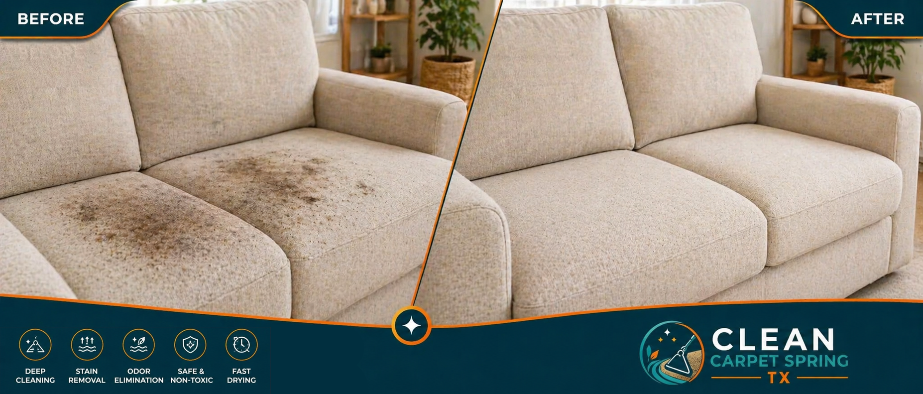 Upholstery Cleaning - Before & After cleaning